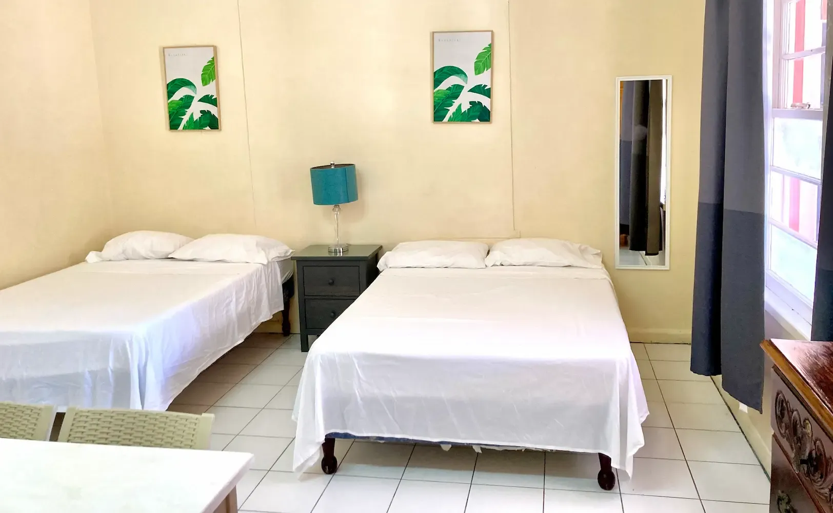 Room 1 at The Irie Inn with two full-size beds