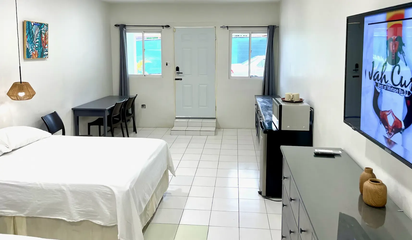 Room 3 at The Irie Inn with two full-size beds